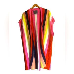 Anthropologie Rainbow Striped Kimono Cotton Cardigan. OS